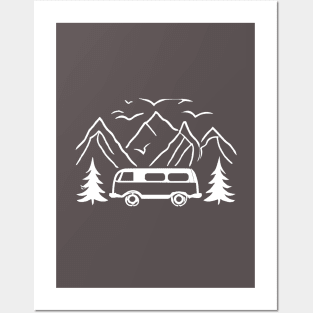 Camping Near The Mountains Posters and Art